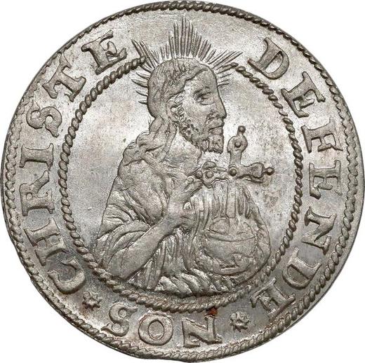Аверс монеты - 1 грош 1577 года "Осада Гданьска" - цена серебряной монеты - Польша, Стефан Баторий