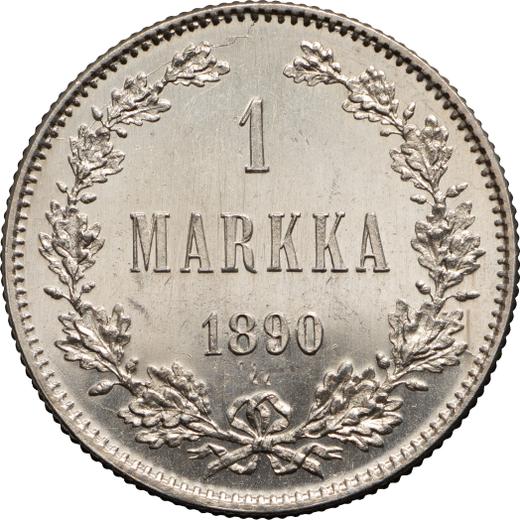 Rewers monety - 1 marka 1890 L - cena srebrnej monety - Finlandia, Wielkie Księstwo