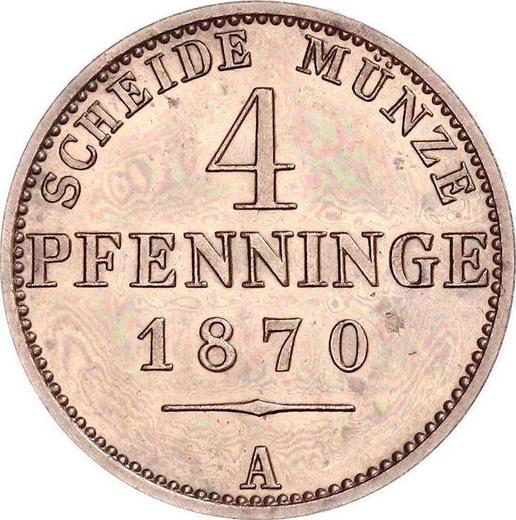 Реверс монеты - 4 пфеннига 1870 года A - цена  монеты - Пруссия, Вильгельм I