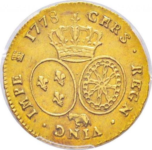 Реверс монеты - Двойной луидор 1778 года По - цена золотой монеты - Франция, Людовик XVI