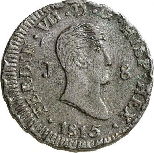 Аверс монеты - 8 мараведи 1815 года J "Тип 1811-1817" Надпись "HISP HEX" - цена  монеты - Испания, Фердинанд VII