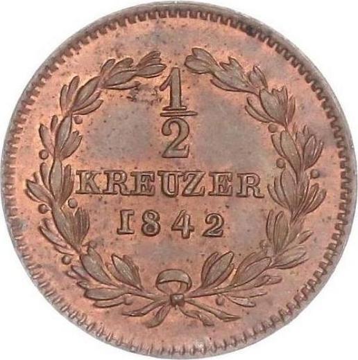 Reverso Medio kreuzer 1842 - valor de la moneda  - Baden, Leopoldo I de Baden
