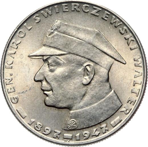 Reverso 10 eslotis 1967 MW WK "General Karol Świerczewski" - valor de la moneda  - Polonia, República Popular