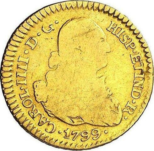 Awers monety - 1 escudo 1799 PTS PP - cena złotej monety - Boliwia, Karol IV