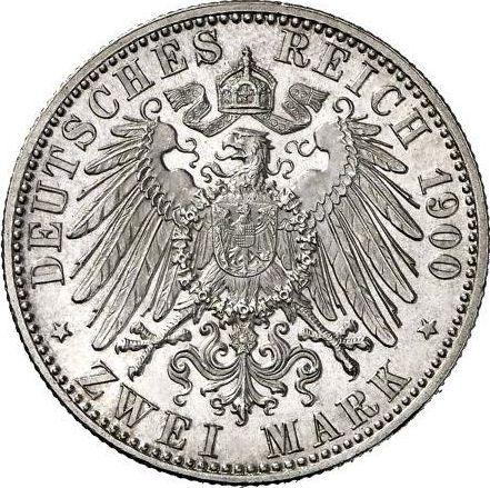 Реверс монеты - 2 марки 1900 года A "Пруссия" - цена серебряной монеты - Германия, Германская Империя