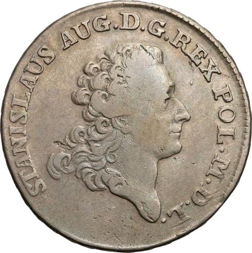 Аверс монеты - Двузлотовка (8 грошей) 1781 года EB - цена серебряной монеты - Польша, Станислав II Август