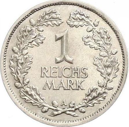 Реверс монеты - 1 рейхсмарка 1927 года A - цена серебряной монеты - Германия, Bеймарская республика