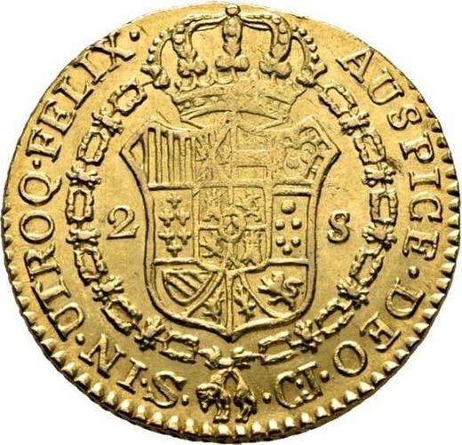 Revers 2 Escudos 1816 S CJ - Goldmünze Wert - Spanien, Ferdinand VII