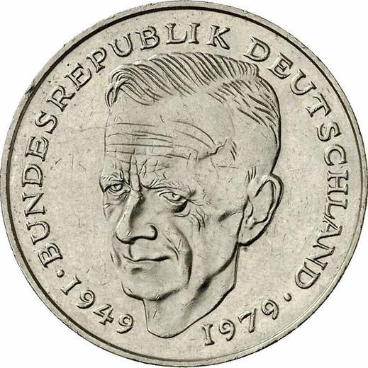Obverse 2 Mark 1993 D "Kurt Schumacher" -  Coin Value - Germany, FRG
