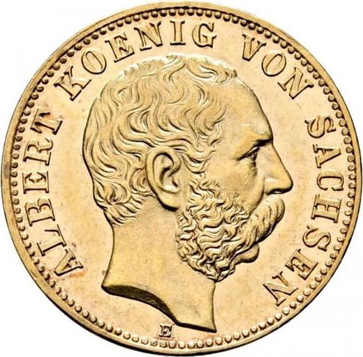 Аверс монеты - 10 марок 1875 года E "Саксония" - цена золотой монеты - Германия, Германская Империя