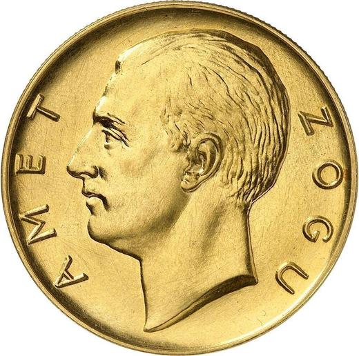 Аверс монеты - Пробные 100 франга ари 1926 года R PROVA Без звезд - цена золотой монеты - Албания, Ахмет Зогу