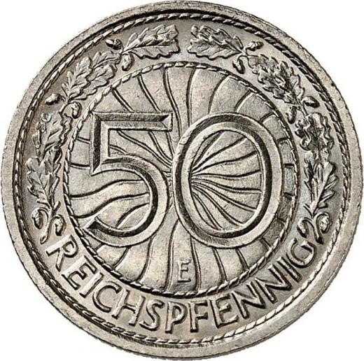 Reverso 50 Reichspfennigs 1938 E - valor de la moneda  - Alemania, República de Weimar