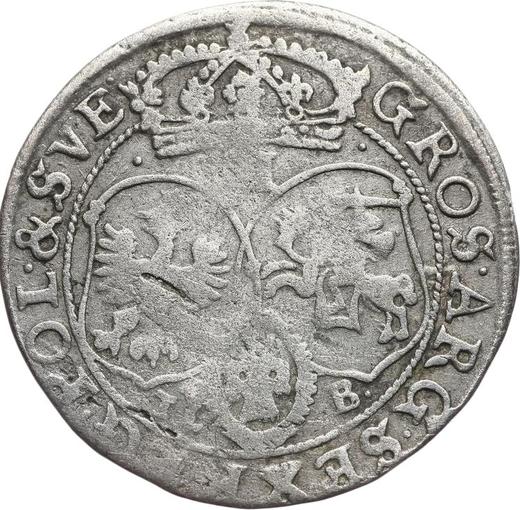 Реверс монеты - Шестак (6 грошей) без года (1648-1668) TLB "Портрет с обводкой" - цена серебряной монеты - Польша, Ян II Казимир
