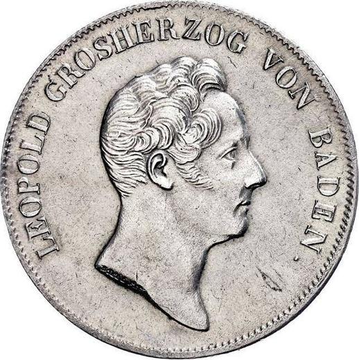 Awers monety - Talar 1835 - cena srebrnej monety - Badenia, Leopold