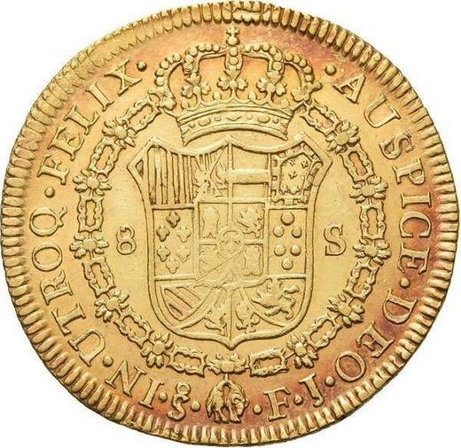 Reverso 8 escudos 1815 So FJ - valor de la moneda de oro - Chile, Fernando VII