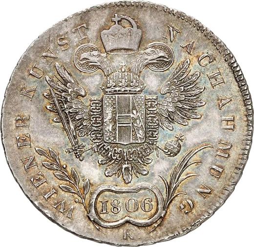 Реверс монеты - Пробная 1/3 талера 1806 года K - цена серебряной монеты - Саксония-Альбертина, Фридрих Август I