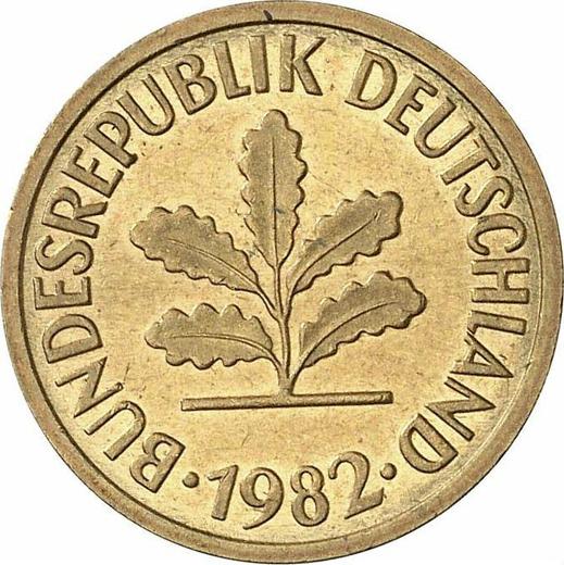 Rewers monety - 5 fenigów 1982 G - cena  monety - Niemcy, RFN