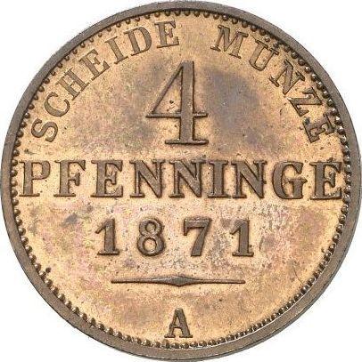 Reverso 4 Pfennige 1871 A - valor de la moneda  - Prusia, Guillermo I