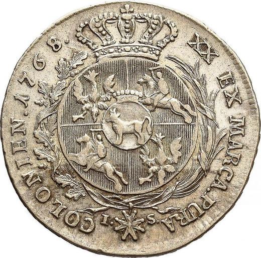 Reverso Medio tálero 1768 IS "Cinta en el pelo" - valor de la moneda de plata - Polonia, Estanislao II Poniatowski