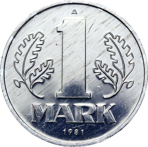 Obverse 1 Mark 1981 A -  Coin Value - Germany, GDR