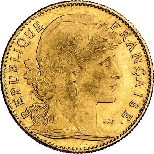 Аверс монеты - 10 франков 1908 года "Тип 1899-1914" Париж - цена золотой монеты - Франция, Третья республика