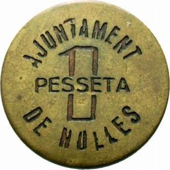 Awers monety - 1 peseta bez daty (1936-1939) "Nulles" - cena  monety - Hiszpania, II Rzeczpospolita