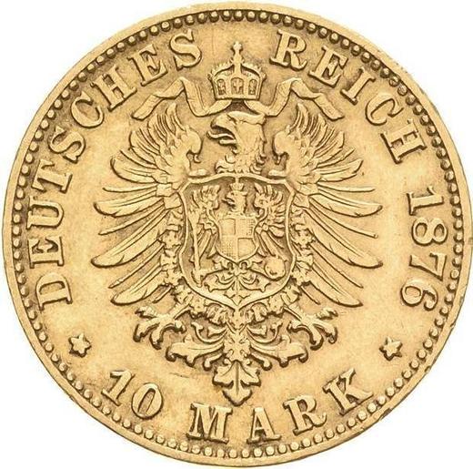 Reverso 10 marcos 1876 B "Prusia" - valor de la moneda de oro - Alemania, Imperio alemán
