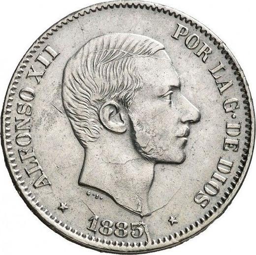 Awers monety - 50 centavos 1883 - cena srebrnej monety - Filipiny, Alfons XII