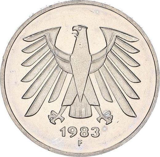 Reverso 5 marcos 1983 F - valor de la moneda  - Alemania, RFA