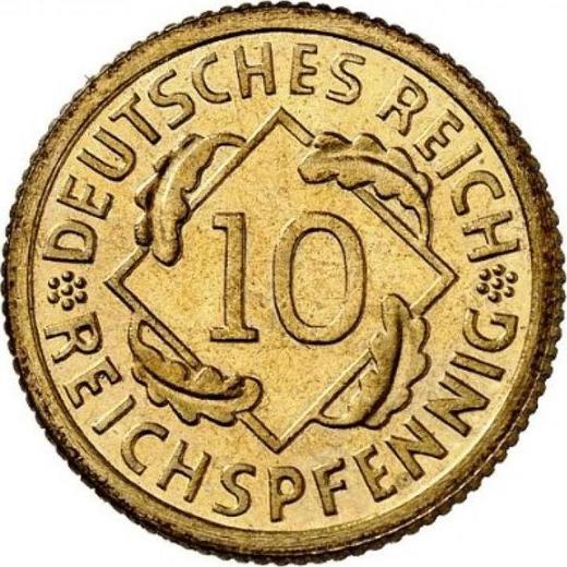 Аверс монеты - 10 рейхспфеннигов 1932 года G - цена  монеты - Германия, Bеймарская республика
