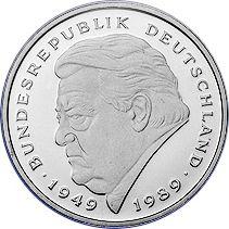 Anverso 2 marcos 1990 J "Franz Josef Strauß" - valor de la moneda  - Alemania, RFA