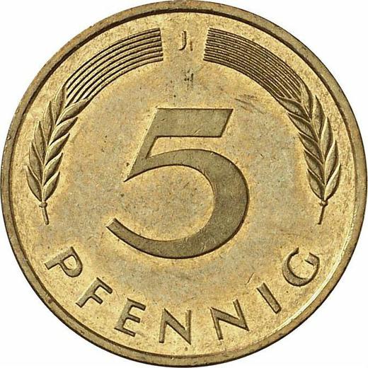 Аверс монеты - 5 пфеннигов 1993 года J - цена  монеты - Германия, ФРГ