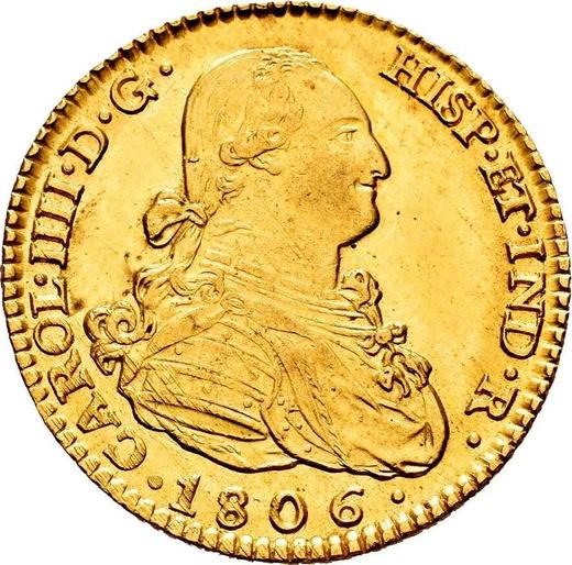 Аверс монеты - 2 эскудо 1806 года M FA - цена золотой монеты - Испания, Карл IV