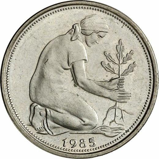 Rewers monety - 50 fenigów 1985 G - cena  monety - Niemcy, RFN