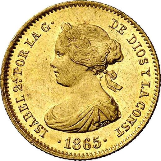 Obverse 4 Escudos 1865 - Spain, Isabella II
