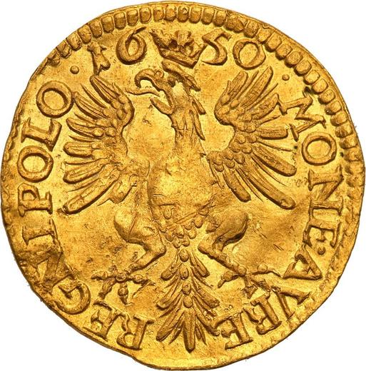 Rewers monety - Dukat 1650 "Popiersie w wieńcu" - cena złotej monety - Polska, Jan II Kazimierz