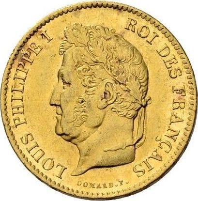 Аверс монеты - 40 франков 1837 года A "Тип 1831-1839" Париж - цена золотой монеты - Франция, Луи-Филипп I