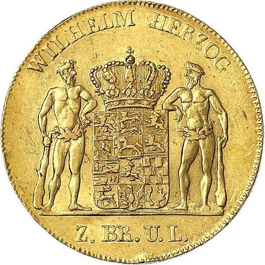 Аверс монеты - 10 талеров 1833 года CvC - цена золотой монеты - Брауншвейг-Вольфенбюттель, Вильгельм