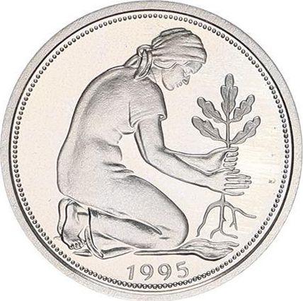 Реверс монеты - 50 пфеннигов 1995 года G - цена  монеты - Германия, ФРГ