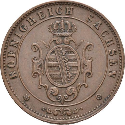 Аверс монеты - 5 пфеннигов 1869 года B - цена  монеты - Саксония, Иоганн
