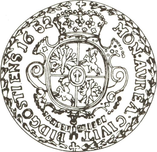 Rewers monety - PRÓBA 10 Dukatów (Portugał) 1652 CG - cena złotej monety - Polska, Jan II Kazimierz