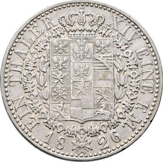 Реверс монеты - Талер 1826 года A - цена серебряной монеты - Пруссия, Фридрих Вильгельм III