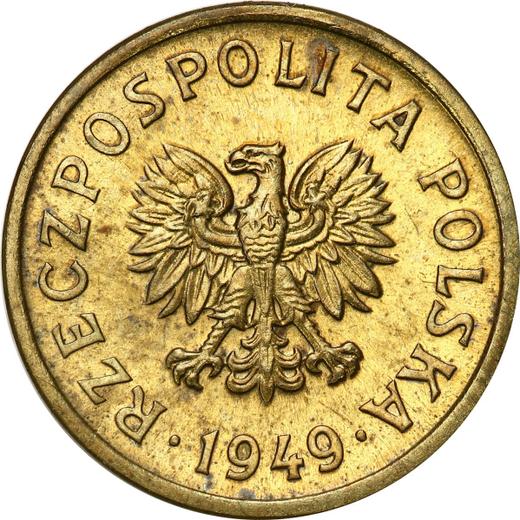 Аверс монеты - Пробные 10 грошей 1949 года Латунь - цена  монеты - Польша, Народная Республика