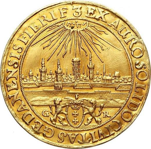Реверс монеты - Донатив 3 дуката без года (1649-1668) GR "Гданьск" - цена золотой монеты - Польша, Ян II Казимир