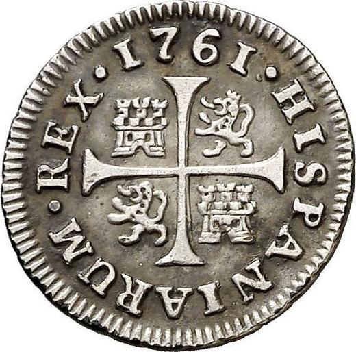 Реверс монеты - 1/2 реала 1761 года M JP - цена серебряной монеты - Испания, Карл III