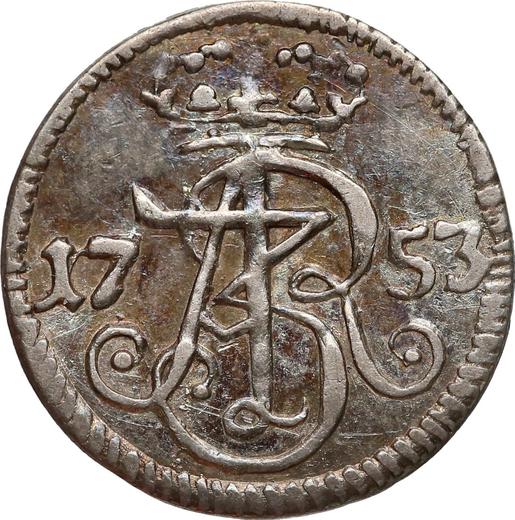 Awers monety - Szeląg 1753 WR "Gdański" Czyste srebro - cena srebrnej monety - Polska, August III