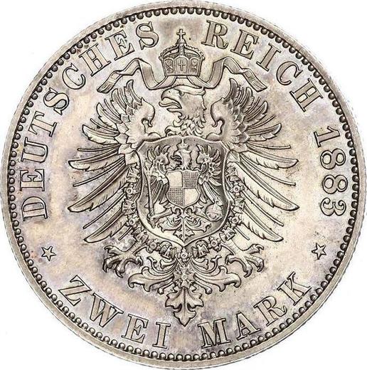 Revers 2 Mark 1883 A "Preussen" - Silbermünze Wert - Deutschland, Deutsches Kaiserreich