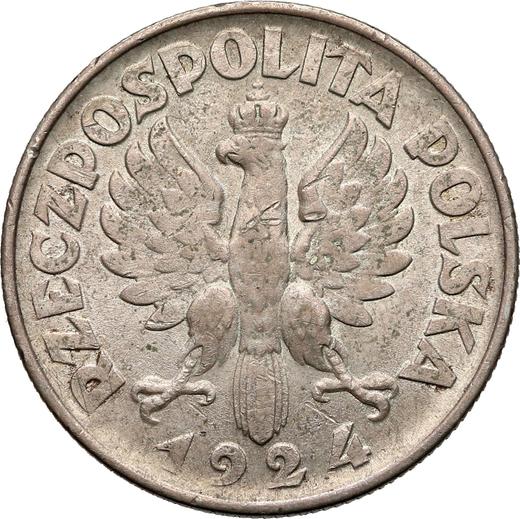 Anverso Pruebas 2 eslotis 1924 Sin marca de ceca - valor de la moneda de plata - Polonia, Segunda República