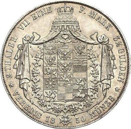 Reverso 2 táleros 1850 A - valor de la moneda de plata - Prusia, Federico Guillermo IV