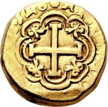 Реверс монеты - 8 эскудо 1748 года S - цена золотой монеты - Колумбия, Фердинанд VI